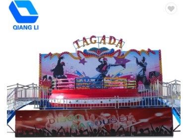 楽しみの謝肉祭のテーマ パークはトレーラーでディスコのTagadaの回転盤の遊園地の乗車に乗ります